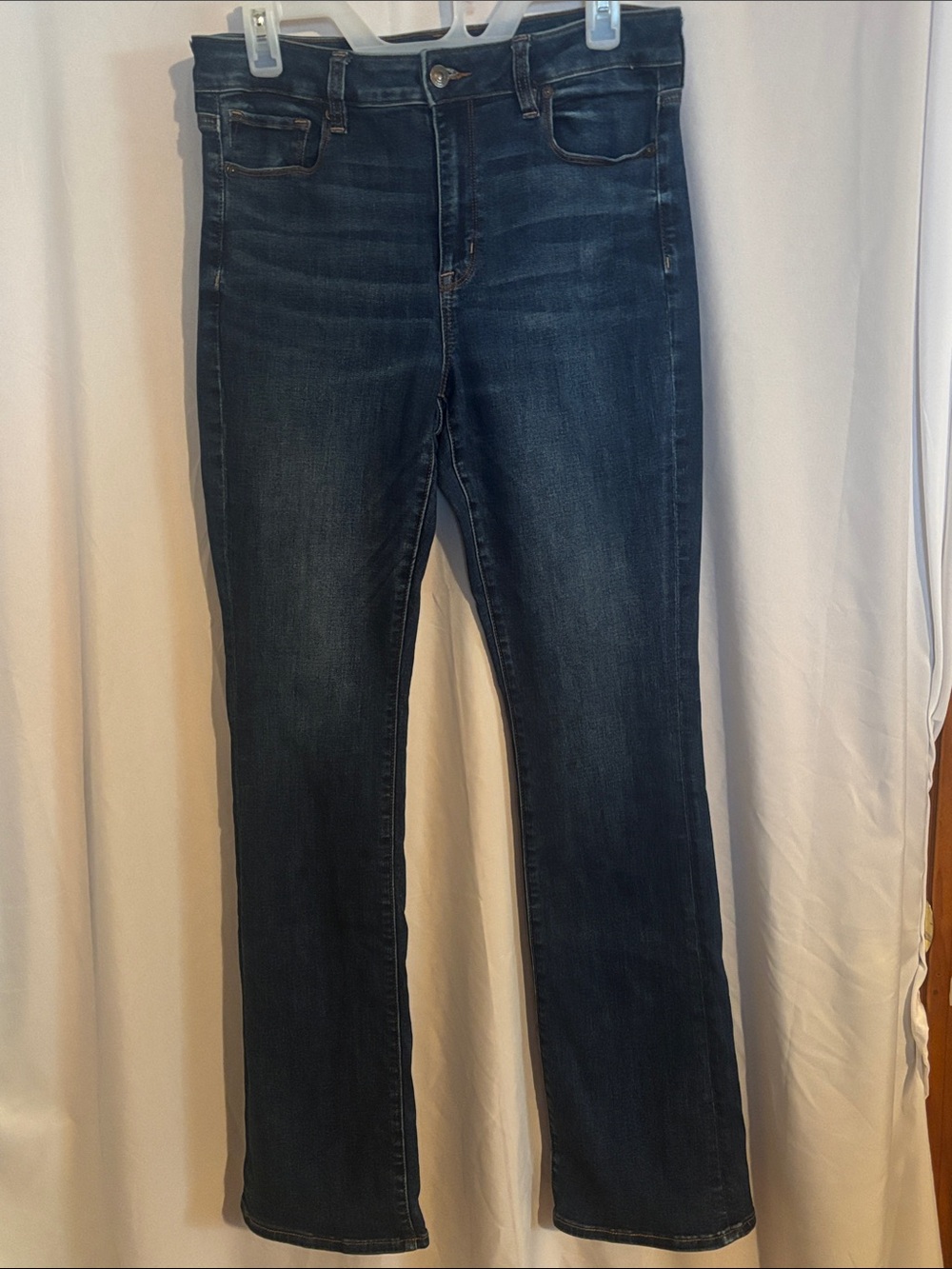 American Eagle Outfitters High-Rise Skinny Kick Jeans in Dark Indigo 10 Long